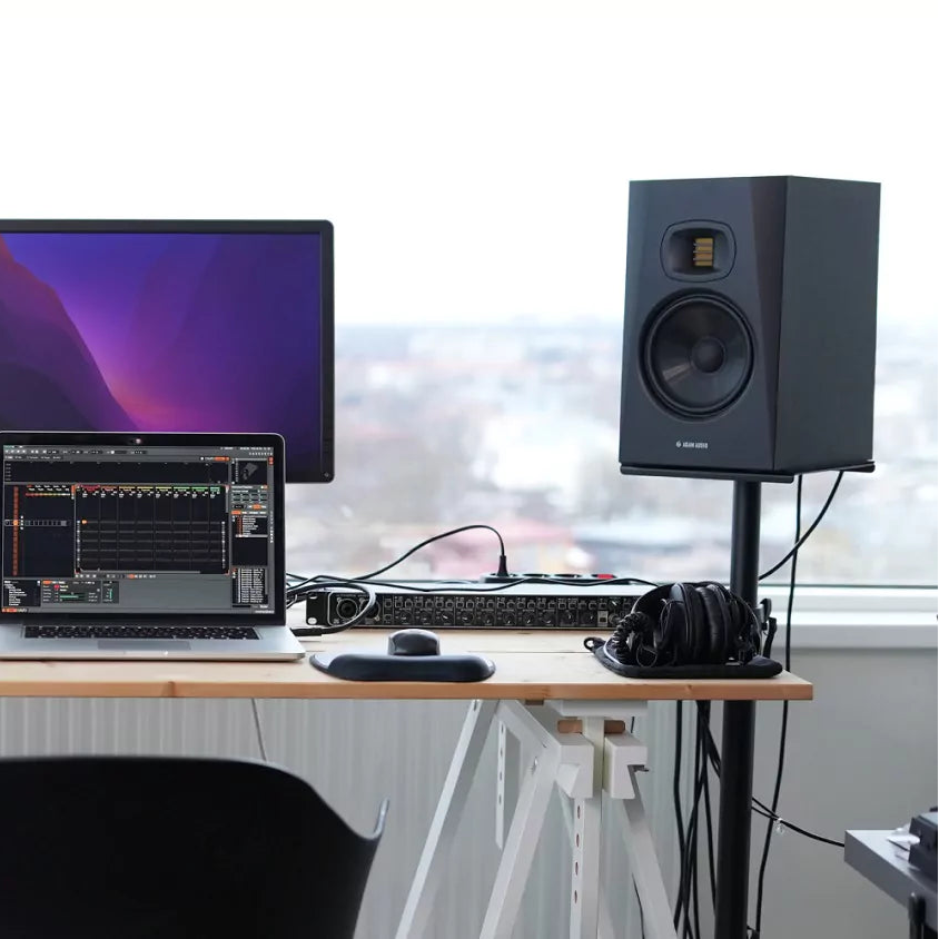 Adam Audio T7V active studio monitor, lifestyle setting