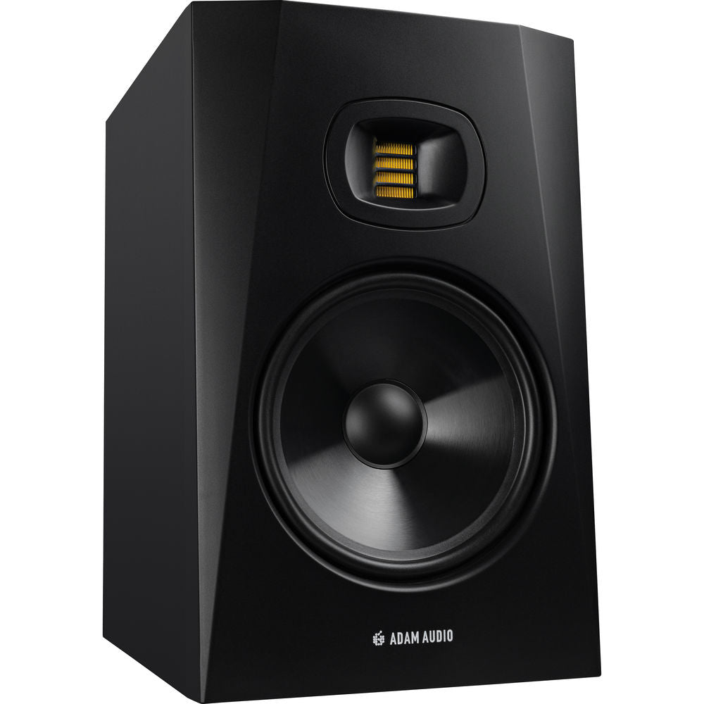 Adam Audio T8V active studio monitor, in black, lifestyle setting