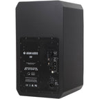 Adam Audio S3V mid-field and main studio monitors shown in a professional audio setup, highlighting the sleek design and drivers.