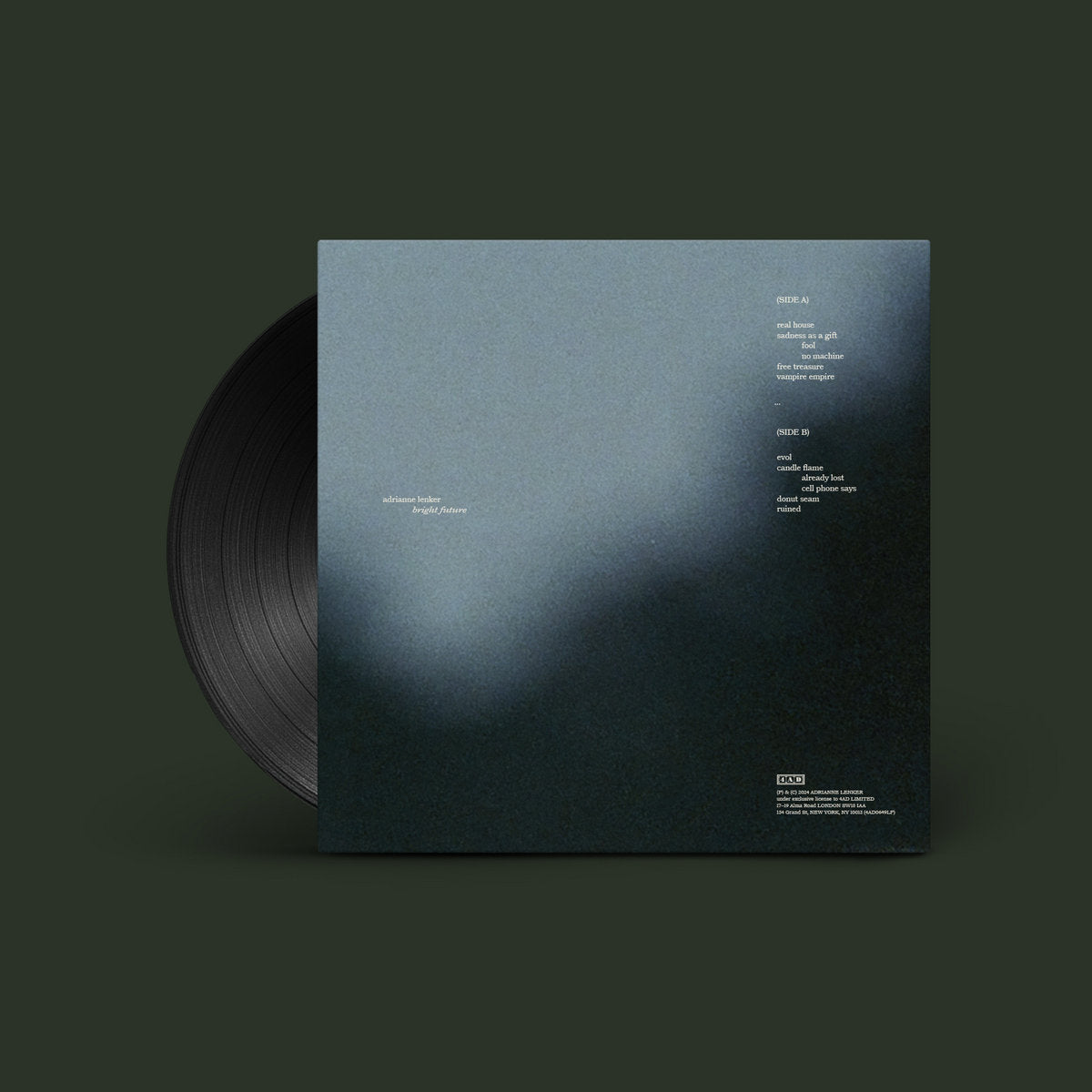 4AD Adrianne Lenker - Bright Future (Black) Vinyl LP, other, back, black