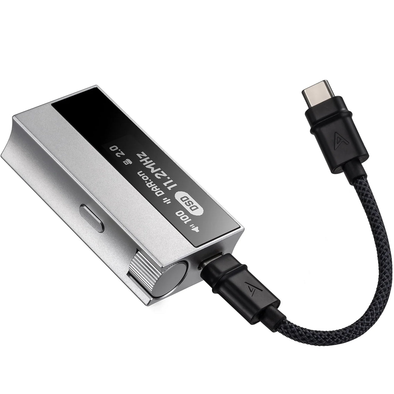 Astell&Kern AK HC5 headphone amplifier and DAC with sleek design, featuring controls and ports on a modern black device.