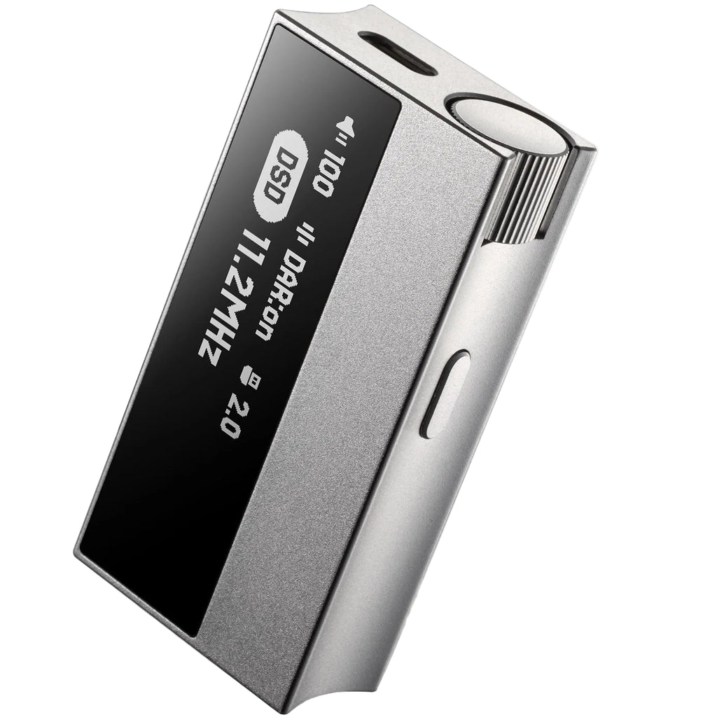 Astell&Kern AK HC5 headphone amplifier and DAC device with sleek black design and control buttons on the front panel.