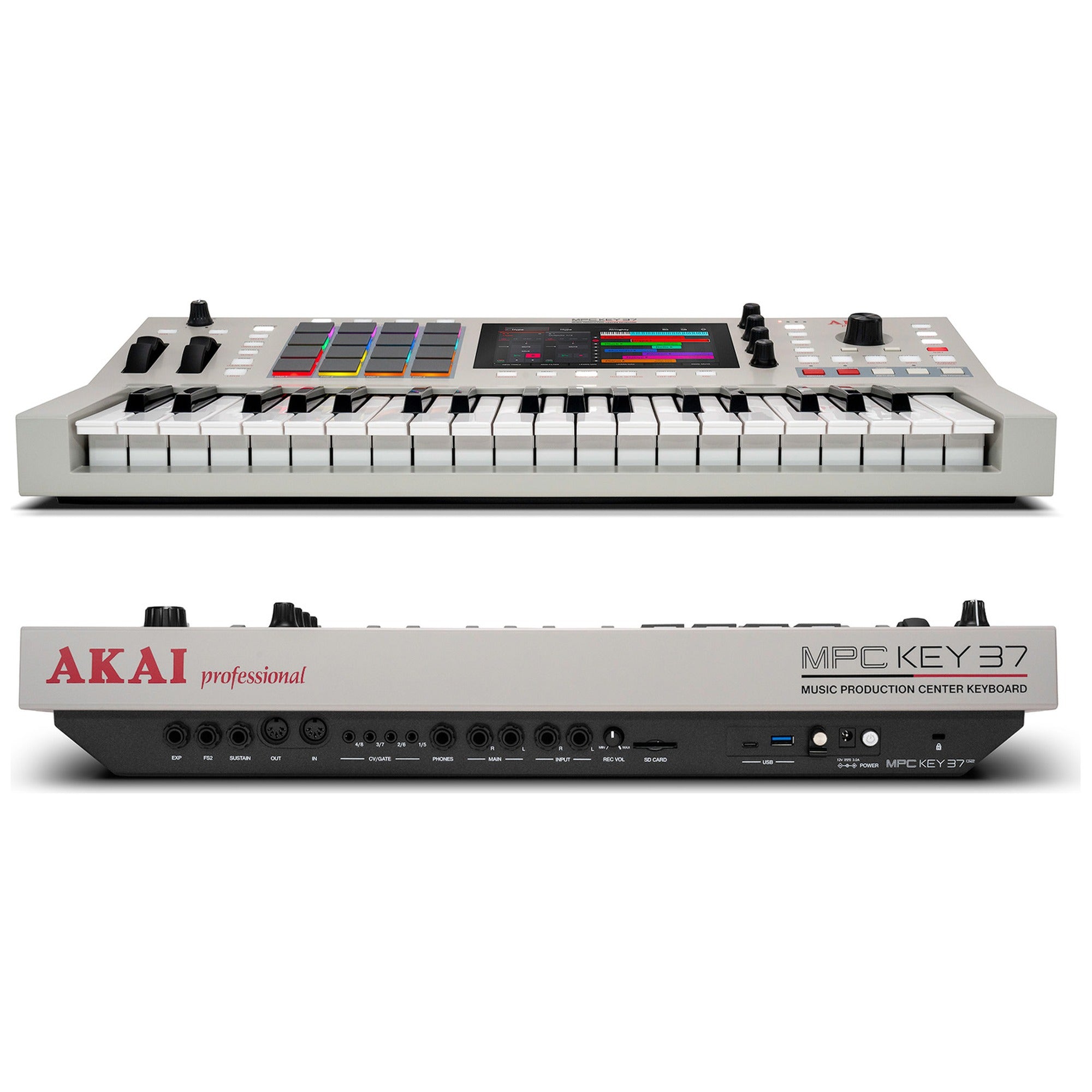 Akai Professional MPC Key 37 G2, top and rear connectivity panel