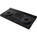 AlphaTheta DDJ-GRV6 DJ controller with jog wheels and control panels, designed for professional DJ performances.