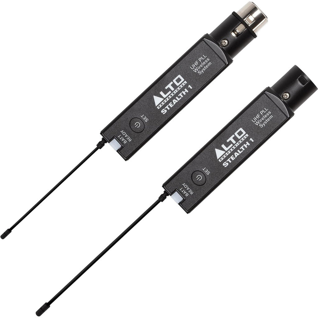Alto Professional Stealth 1 wireless microphone system with compact receiver and handheld microphone for professional audio use.