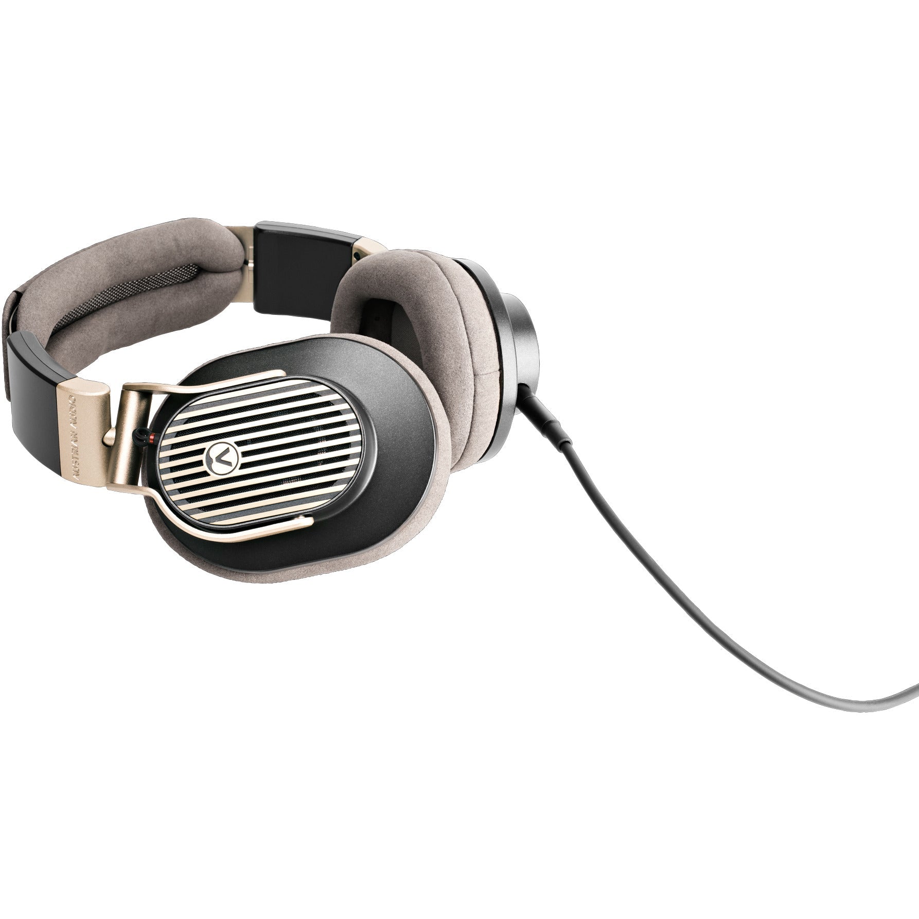 Austrian Audio The Arranger wired headphones with over-ear design, black ear cups, and adjustable headband on a white background.