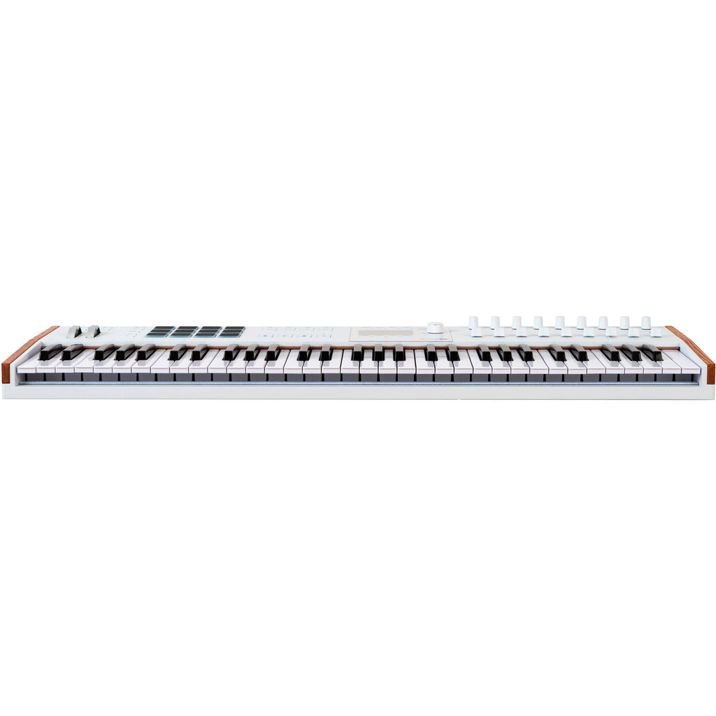 Arturia KeyLab 61 MK3 MIDI keyboard in white finish, front view