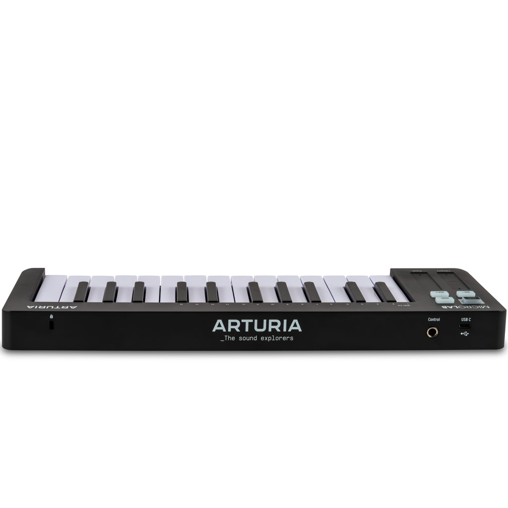 Arturia MicroLab MK3 MIDI keyboard controller, black, rear panel and connections