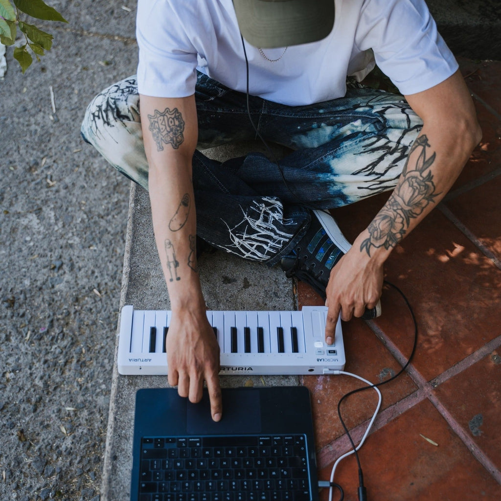 Arturia MicroLab MK3 MIDI keyboard controller, in use