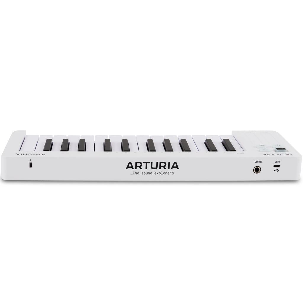 Arturia MicroLab MK3 MIDI keyboard controller, white, rear panel and connections