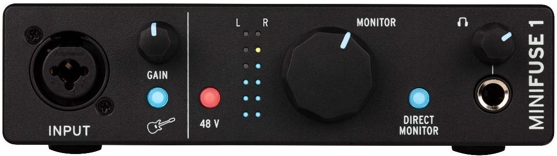 Arturia MiniFuse 1 audio interface in black, front view