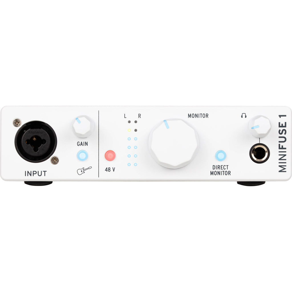Arturia MiniFuse 1 audio interface in black, front view