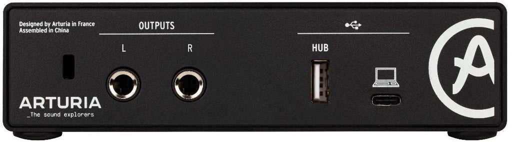 Arturia MiniFuse 1 audio interface in black, rear view