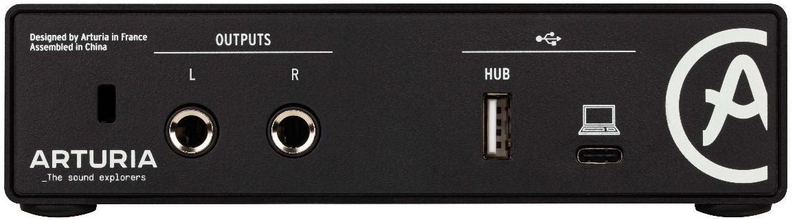 Arturia MiniFuse 1 audio interface in black, rear view