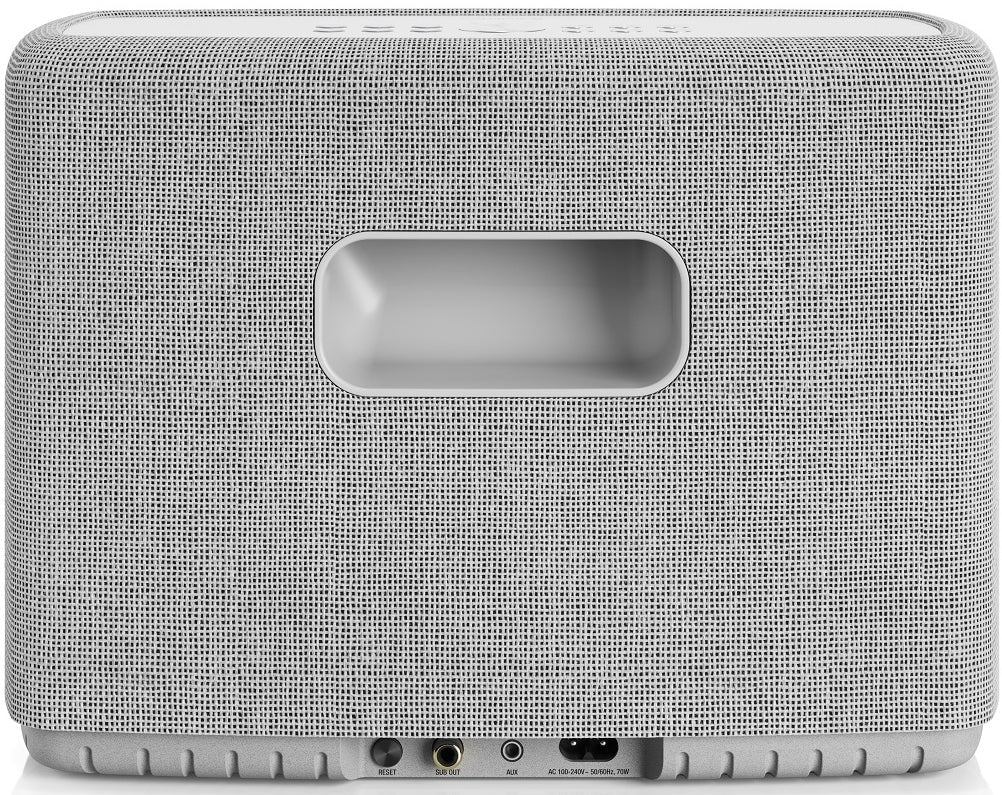 Audio Pro A15 portable speaker in black, showing its compact design and control buttons on top.