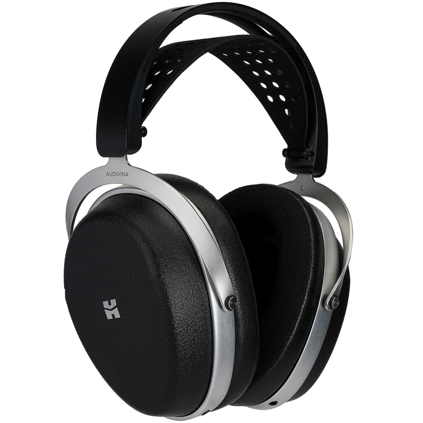 HiFiMAN Audivina LE wired headphones with sleek black design and over-ear cushions, showcasing premium audio quality and comfort.