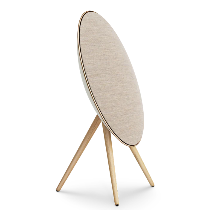 Bang & Olufsen Beosound A9 5th Gen wireless speaker, gold, side view