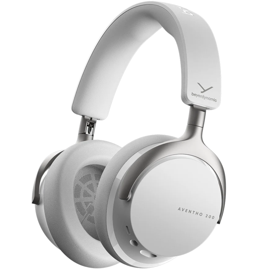 Beyerdynamic Aventho 200 wireless headphones, perspective view in nordic grey