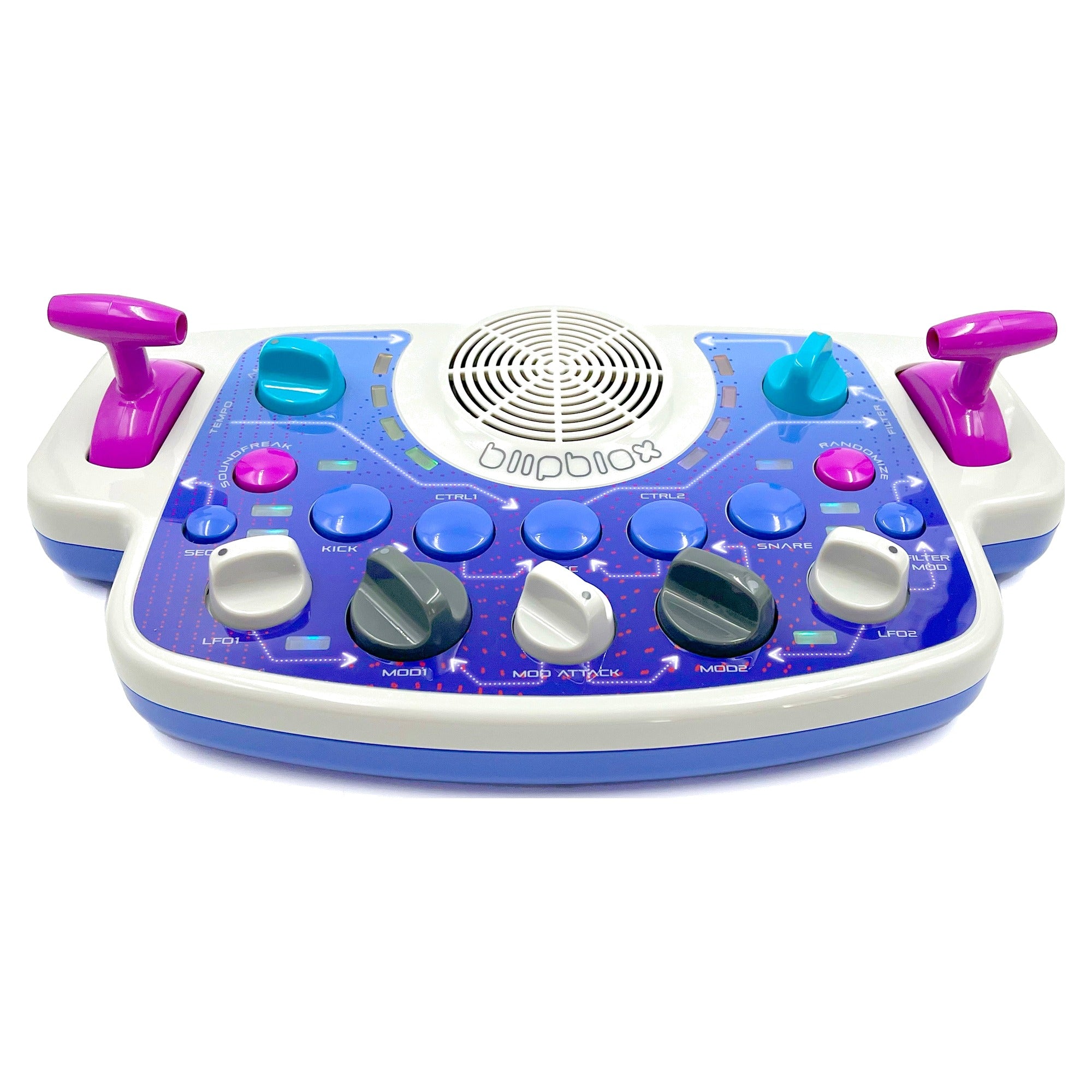 Blipblox SK2, front three-quarter view