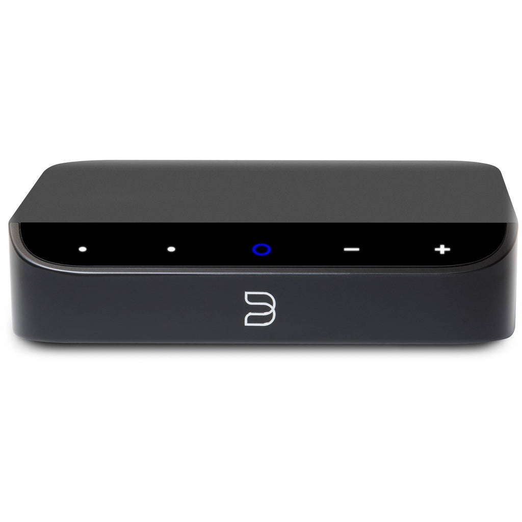 Bluesound Node Nano music streamer, angled view in black
