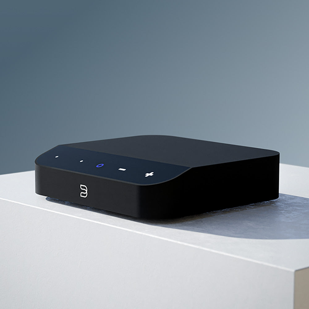 Bluesound Node Nano music streamer, front view in black