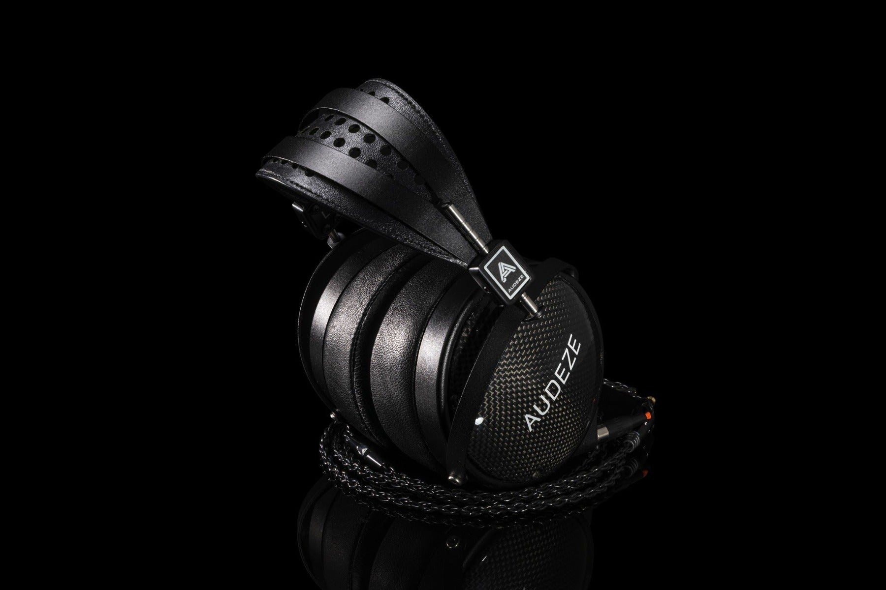 Audeze LCD-XC Creator Package studio headphones with leather-free ear cups, black design, and adjustable headband for professional audio.
