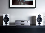 Cambridge Audio AXA35 stereo amplifier, black, front view