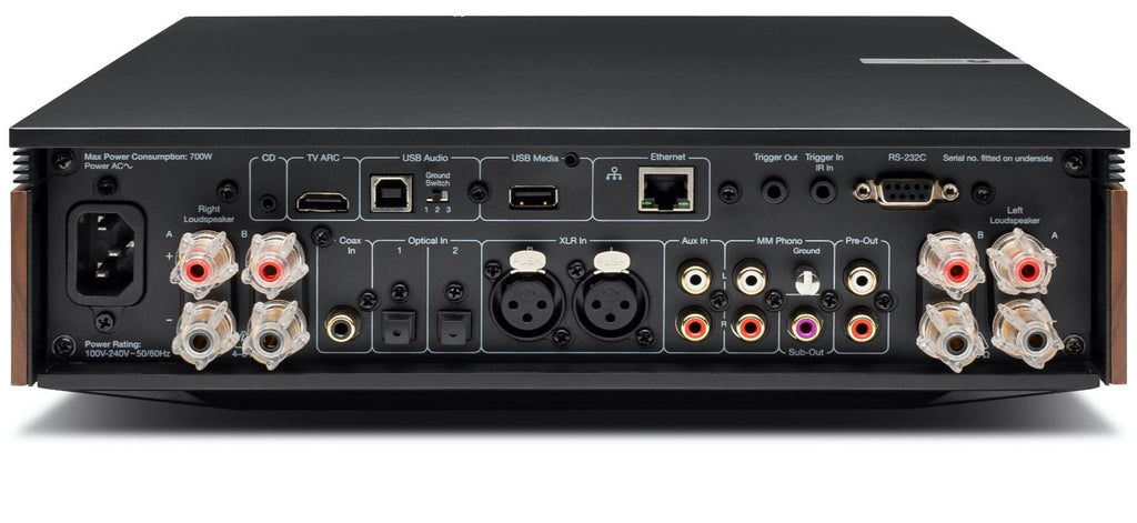 Cambridge Audio EVO 150 streaming amplifier, black, front view