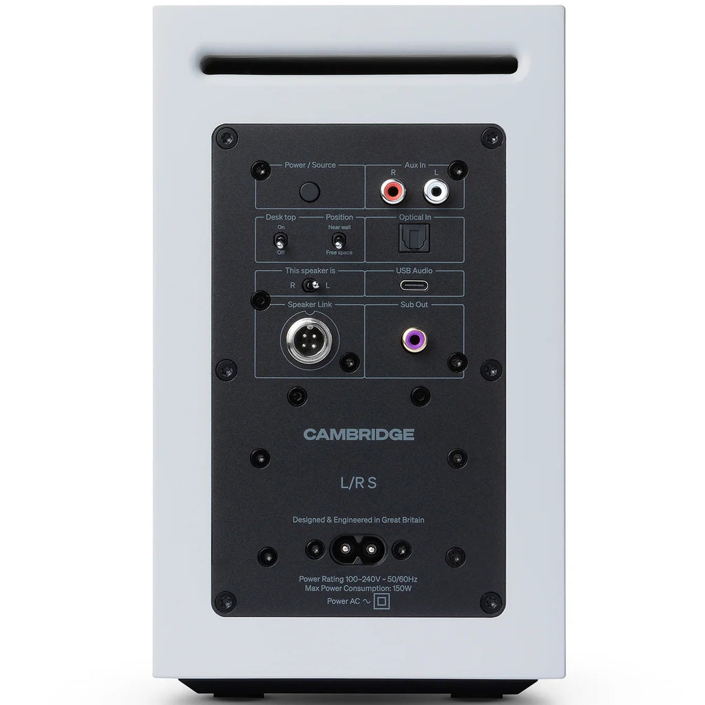 Cambridge Audio L/R S active bookshelf speakers, white