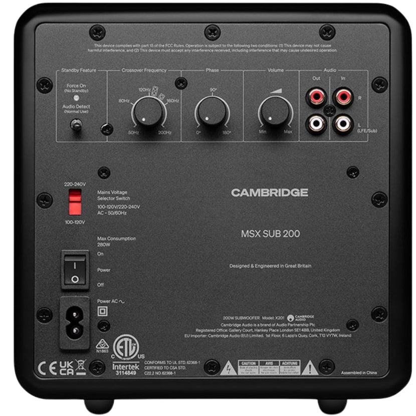 Cambridge Audio MSX Sub 200 active subwoofer, black