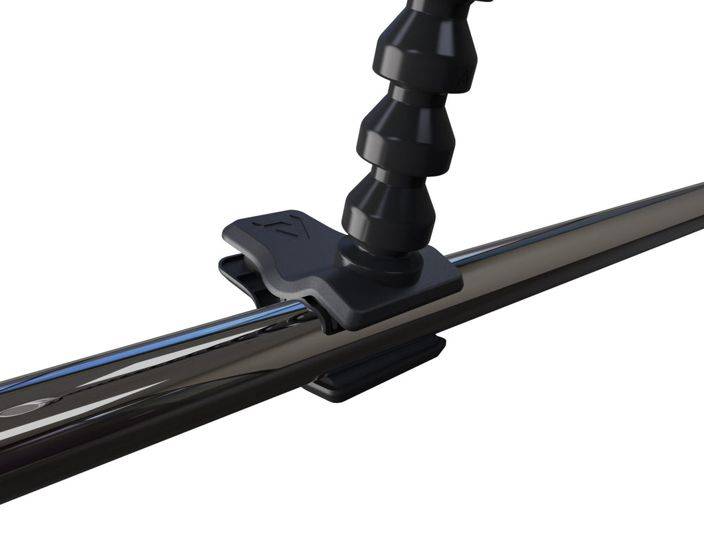 Chrome clip-on microphone pop filter set by Pop Audio, featuring fabric filters for clear vocal recordings.