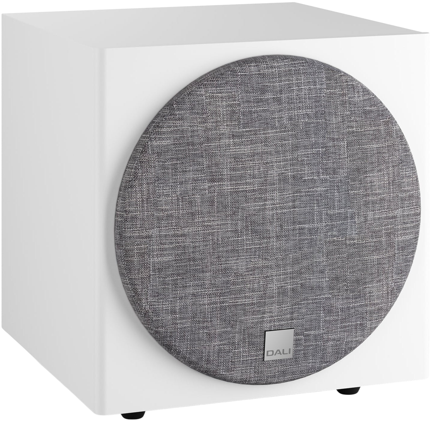 DALI Dali Sub E-9 F subwoofer showing black enclosure and driver cone for deep bass sound reproduction