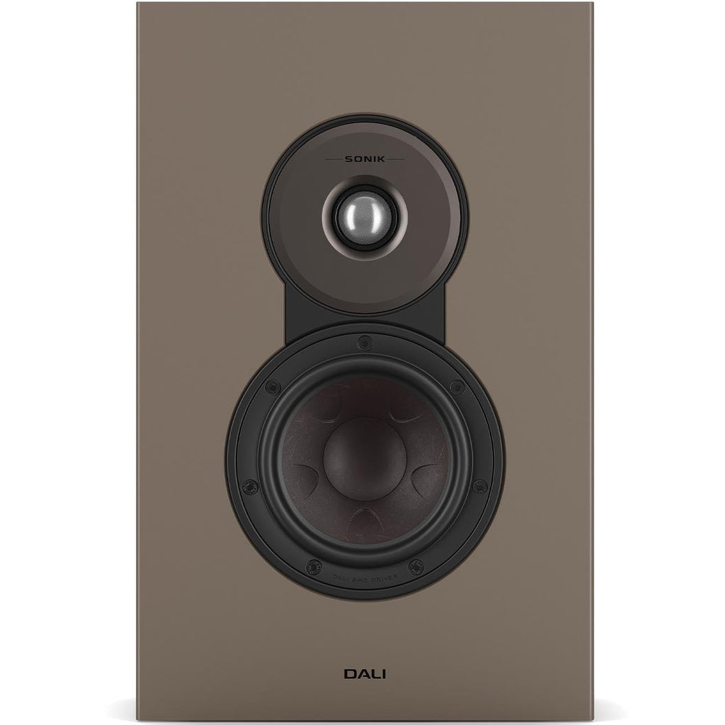DALI Sonik On-Wall in-wall and outdoor speaker with sleek black design, mounted on a wall for home audio or outdoor use