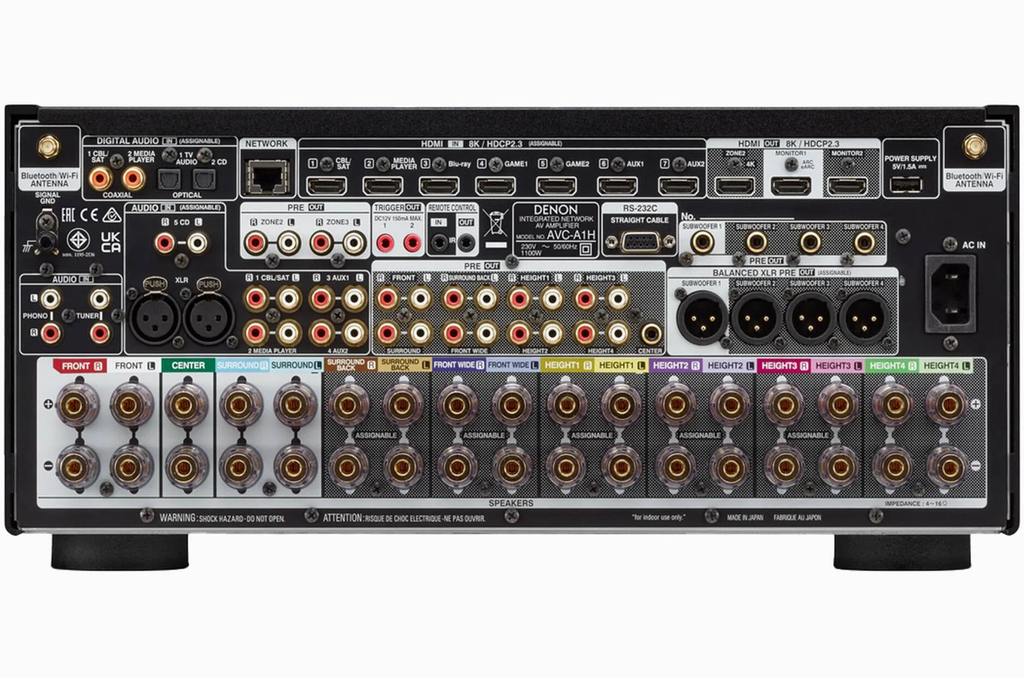 Denon AVC-A1H stereo amplifiers, back