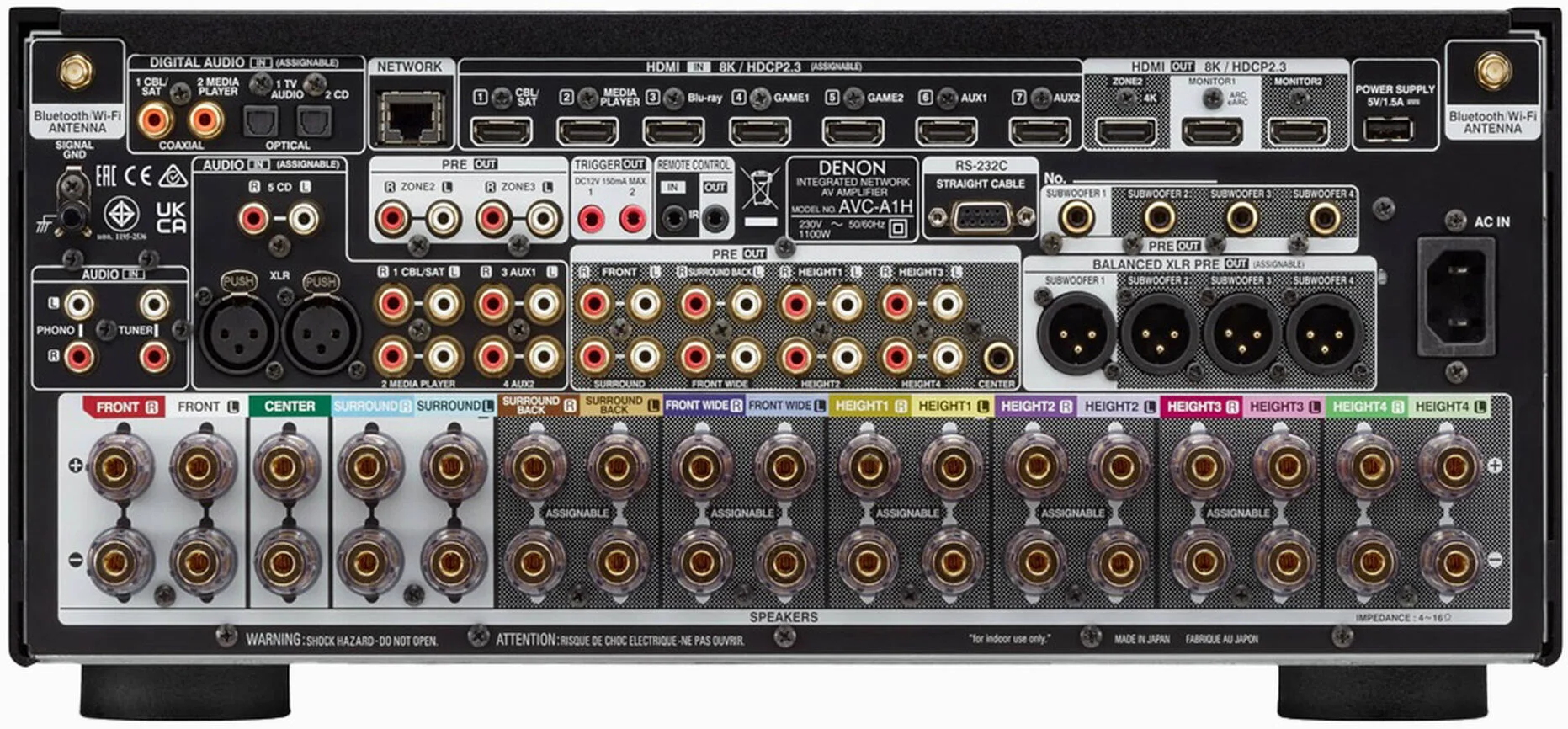Denon AVC-A1H stereo amplifiers, back