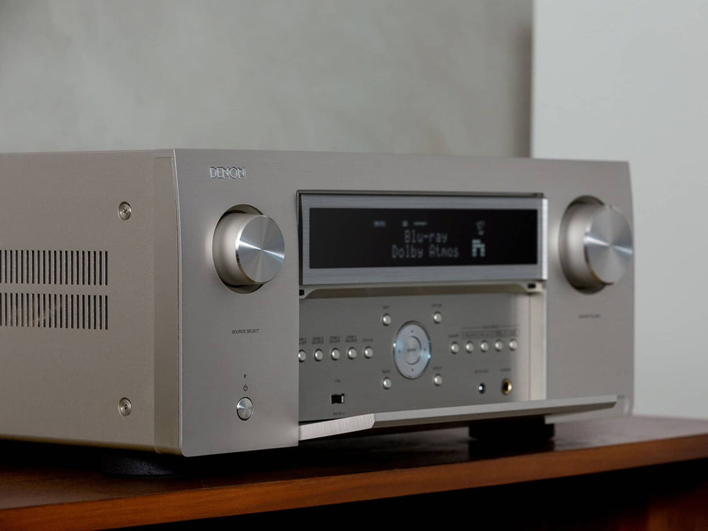 Denon AVC-A1H stereo amplifiers, close up