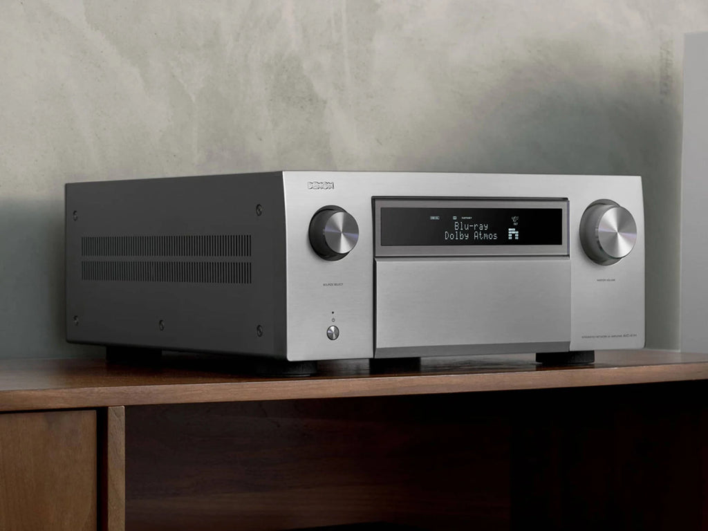 Denon AVC-A1H stereo amplifiers, close up