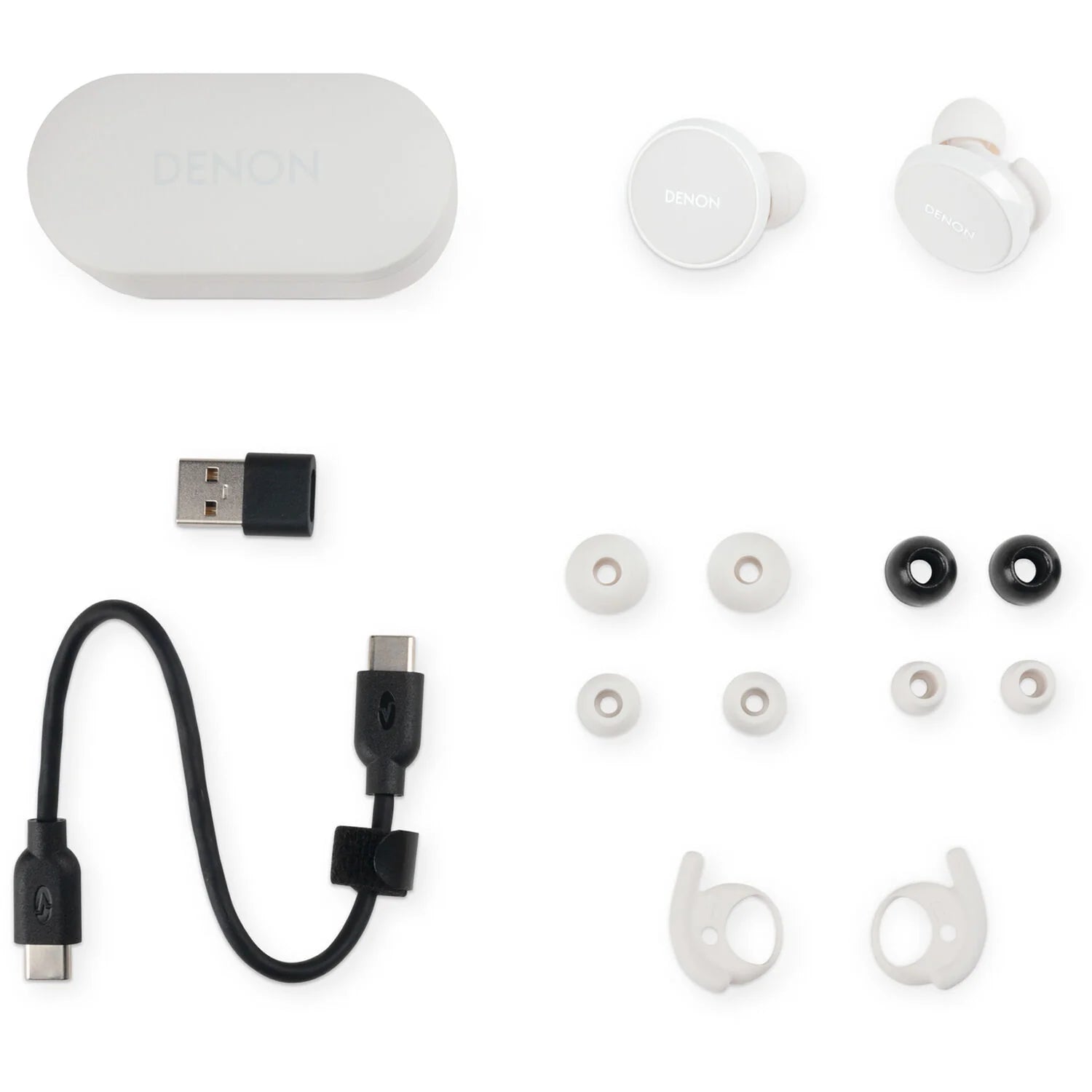 Denon PerL PRO wireless in-ear headphones, cable