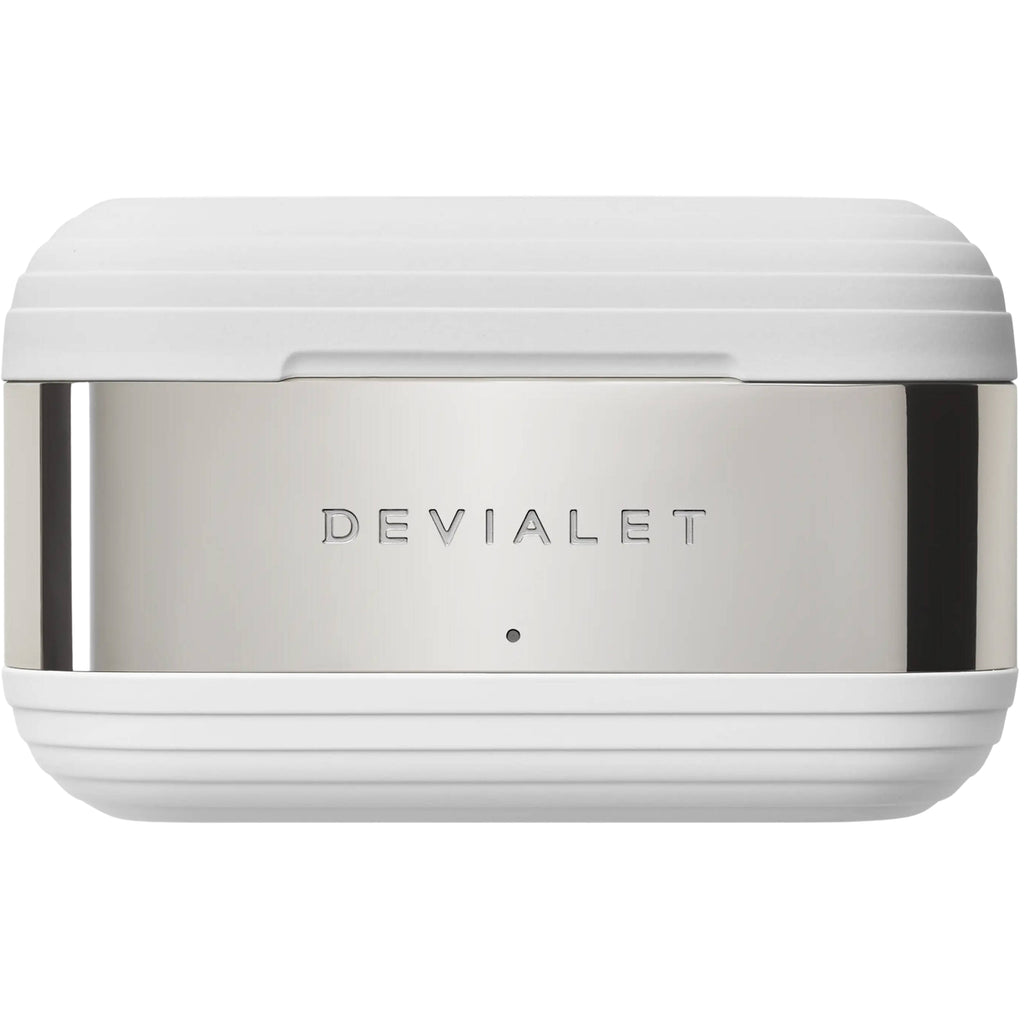 Devialet Gemini II wireless in-ear headphones, white case closed