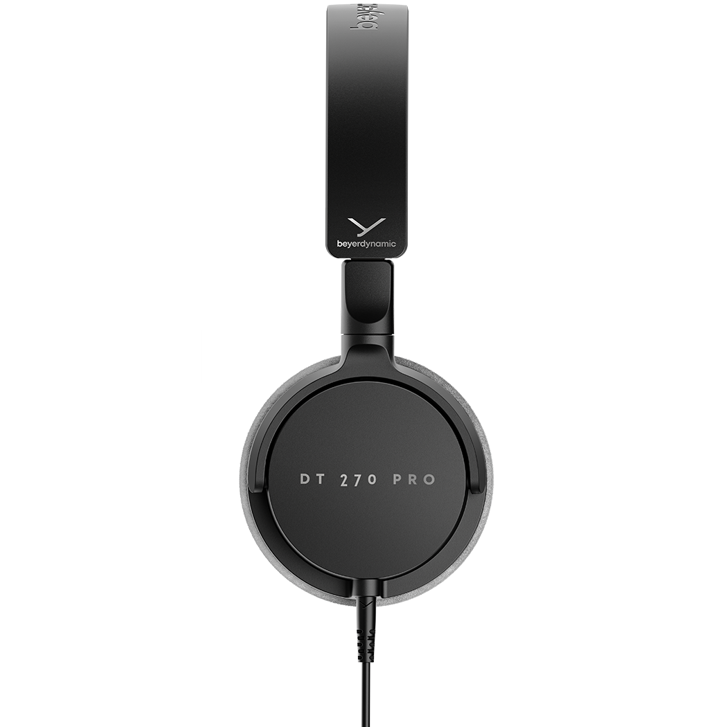 Beyerdynamic DT 270 Pro studio headphones, side view in black