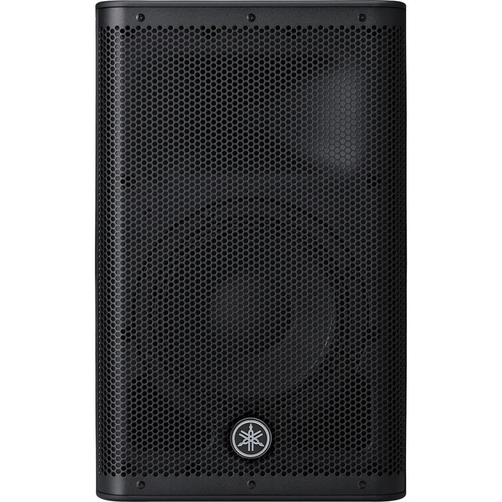 Yamaha DXR10 MK2 PA speaker, black professional audio speaker with grille and control panel, designed for live sound reinforcement