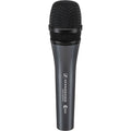 Sennheiser E 845 dynamic microphone with cardioid pattern, handheld design, suitable for vocals and live performances.