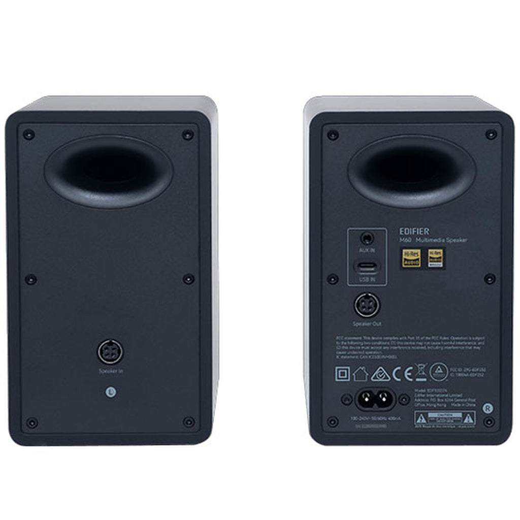 Edifier M60 desktop speakers, black front view 3