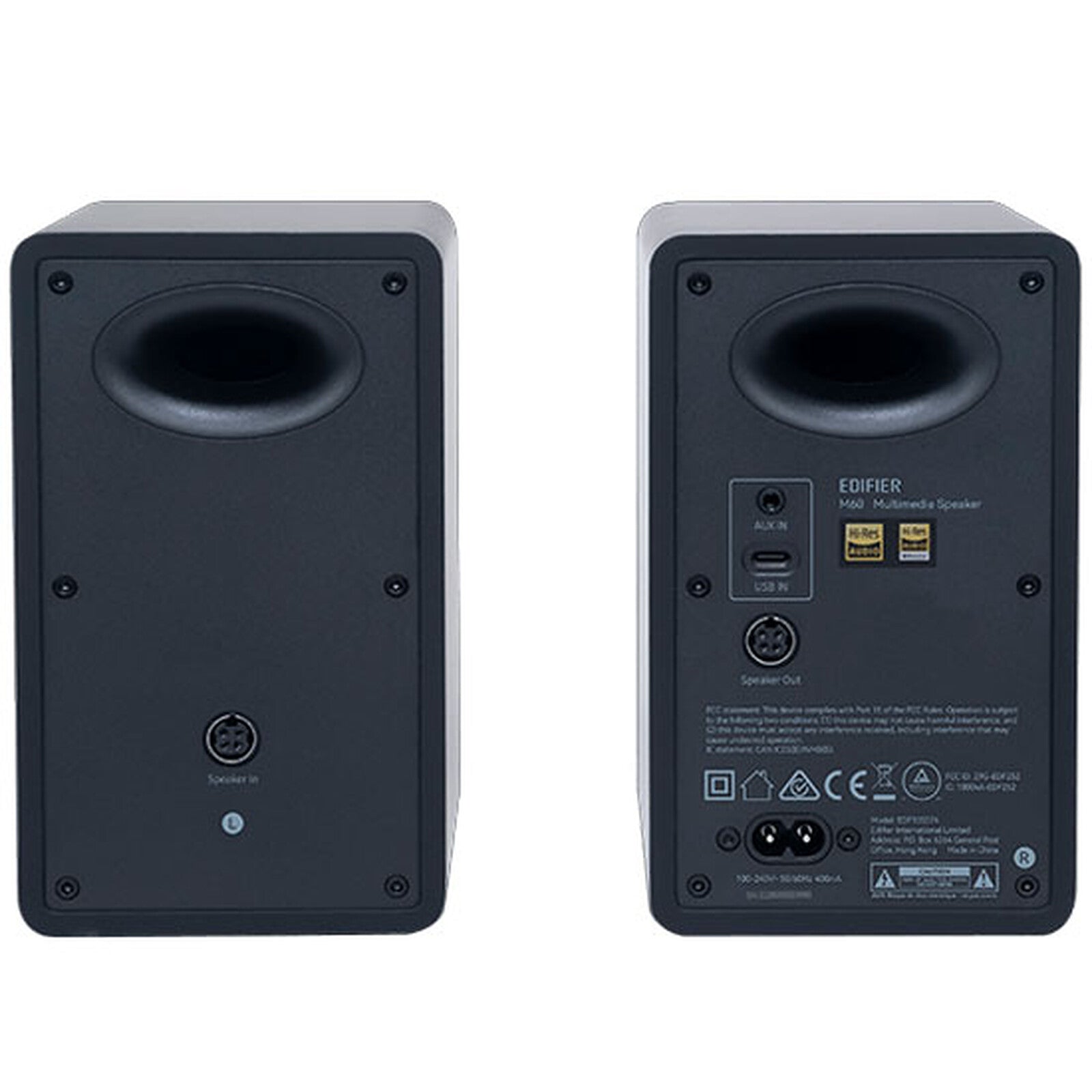 Edifier M60 desktop speakers, black front view 3