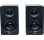 Edifier M60 desktop speakers, black lifestyle shot