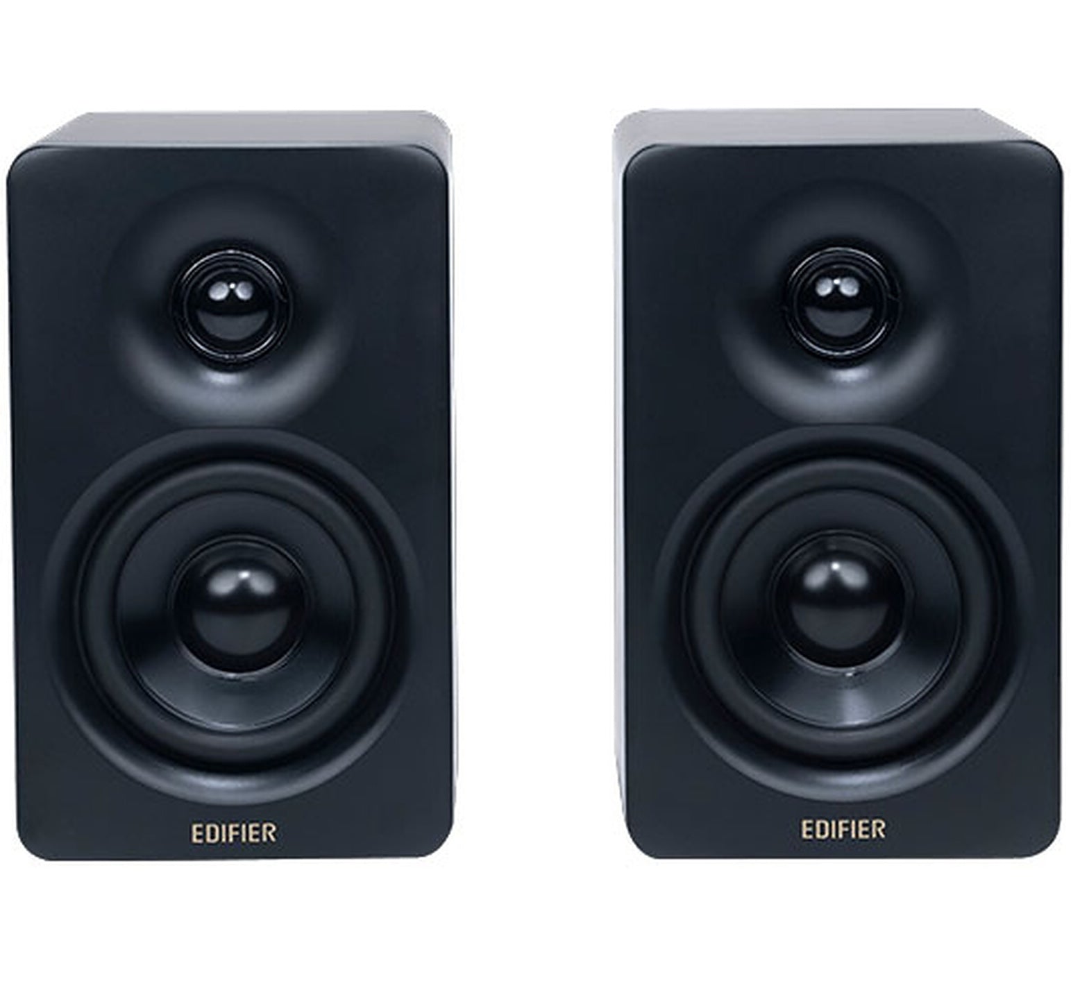 Edifier M60 desktop speakers, black lifestyle shot