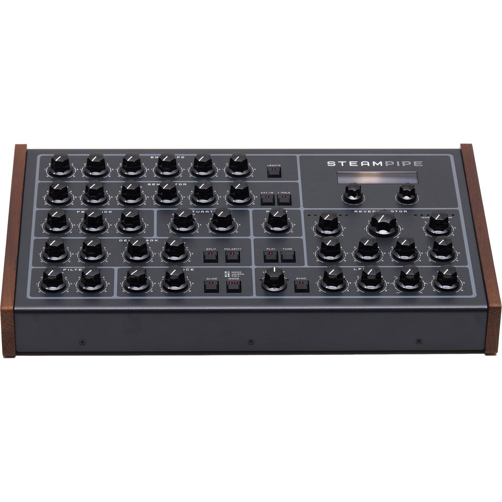 Erica Synths Steampipe desktop synthesizer, top view.