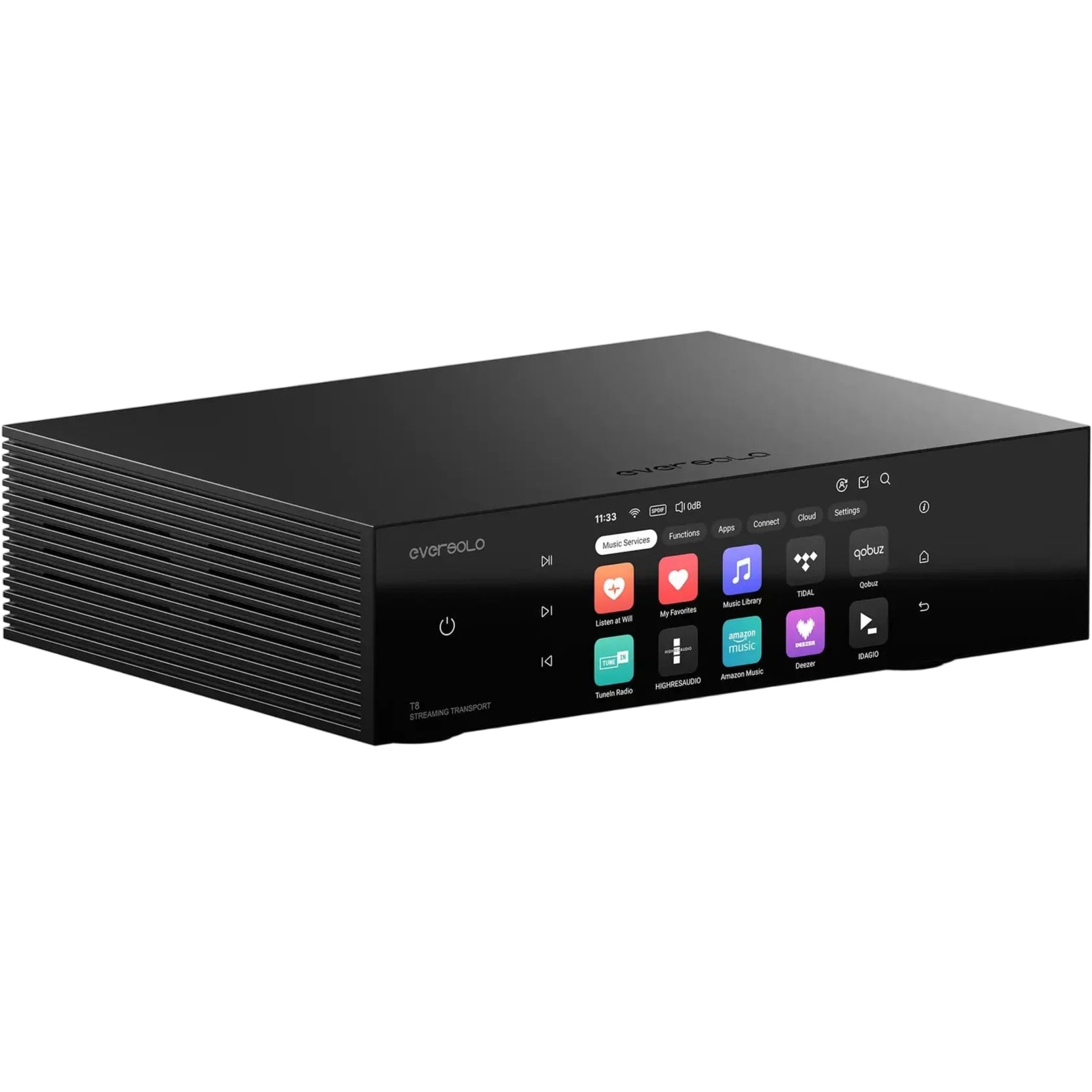 Eversolo T8 music streaming transport, front view