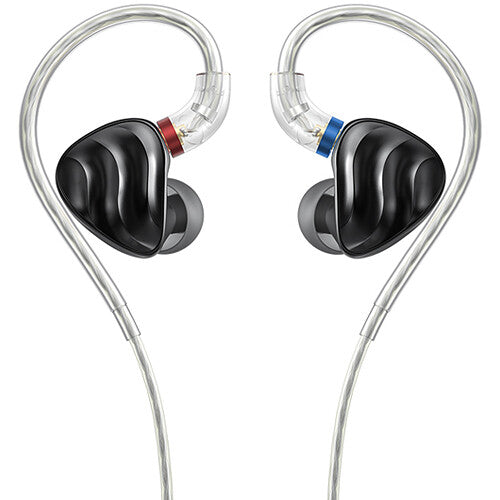 FiiO FH3 wired in-ear headphones, hero shot in black