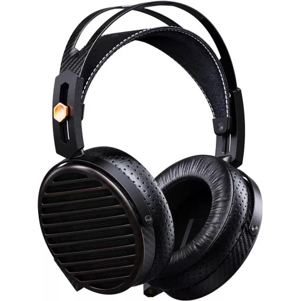 FiiO FT7 wired headphones with sleek black design, over-ear ear cups, and detailed ear cushions for premium sound quality.